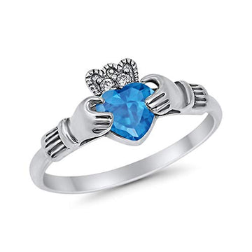 Halo Split Shank Vintage Style Simulated Blue Topaz CZ Engagement Bridal Ring 925 Sterling Silver